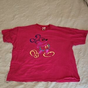 Disney Graphic Short Sleeve Tee - Hot Pink Mickey Design